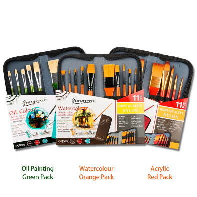

Giorgione Brush Set of 11 Watercolour G-F300 / Acrylic G-F100 / Oil G-F200 - Bali Art SuppliesCO
