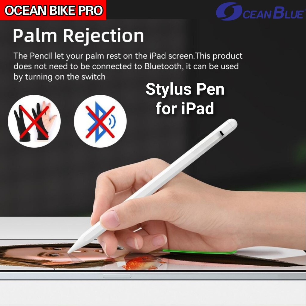 OCEANBLUE Pensil iPad Stylus Pen Palm Rejection Capacitive