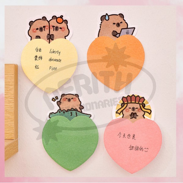 

AS Sticky Notes Motif Kapibara hati Love Tempelan Kertas Catatan Memo Karakter Mini Book S-SN021