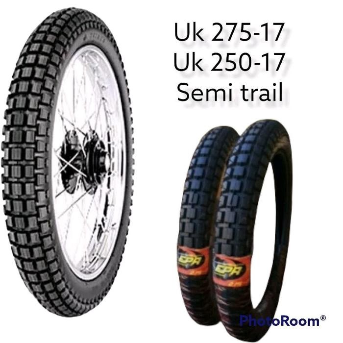 paket sepasang ban luar semi trail ukuran 250 ring 17&275 ring17  vega supra jupiter smash dll Motor