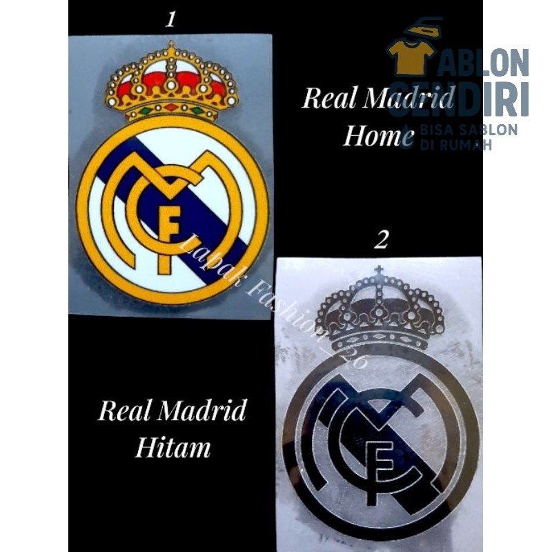 

Logo Bola Sablon Setrika DTF Real Madrid