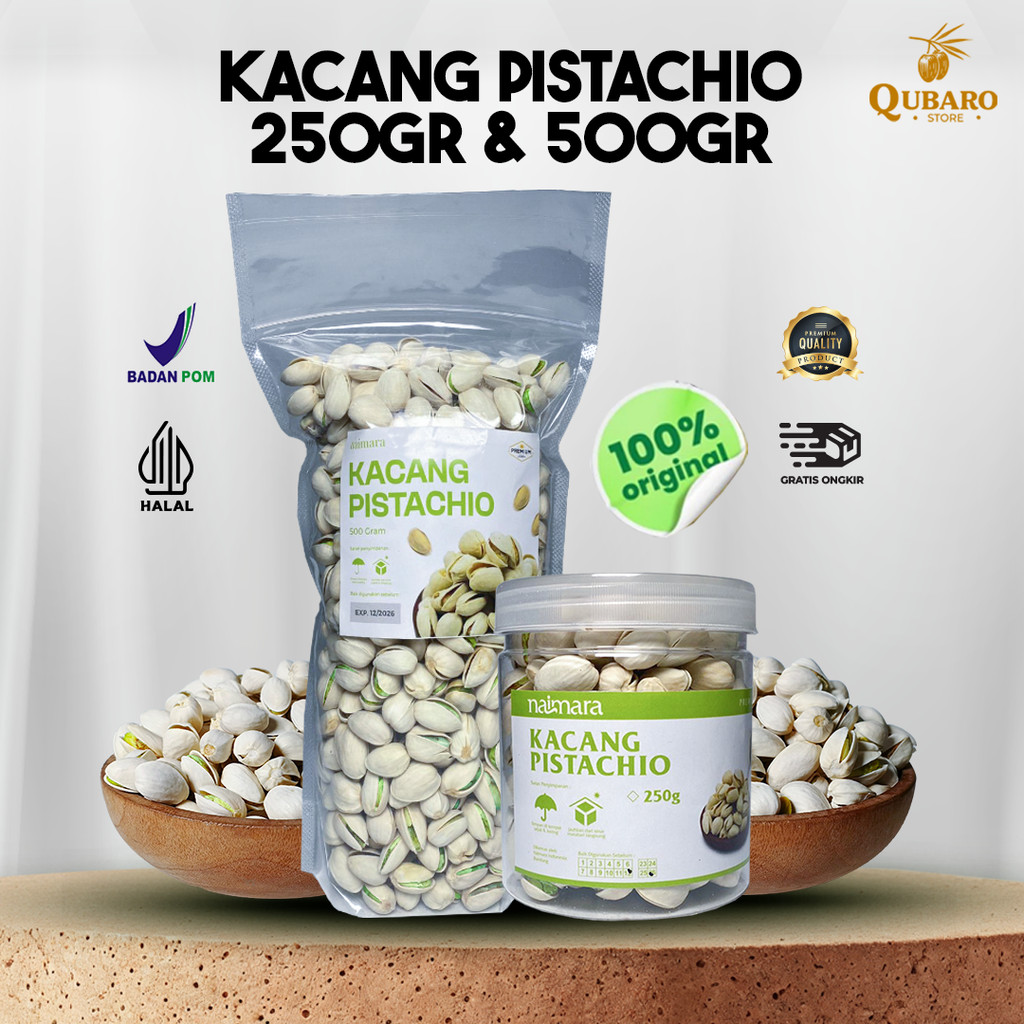 

Kacang Pistachio 250Gr - 500Gr / Kacang Fustuk / Kacang Pistachio Arab Fustuk Murah / Kacang Oleh-Oleh Haji