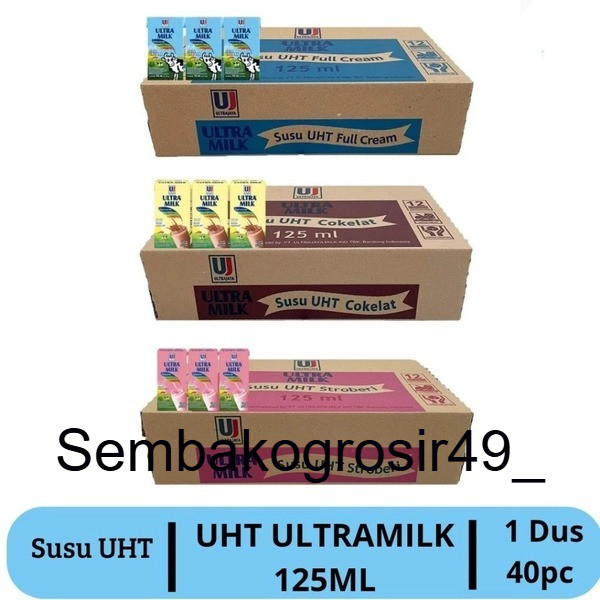 

SSG49 Ultra Susu UHT 125ml 1 Karton isi 40pcs (1dus)