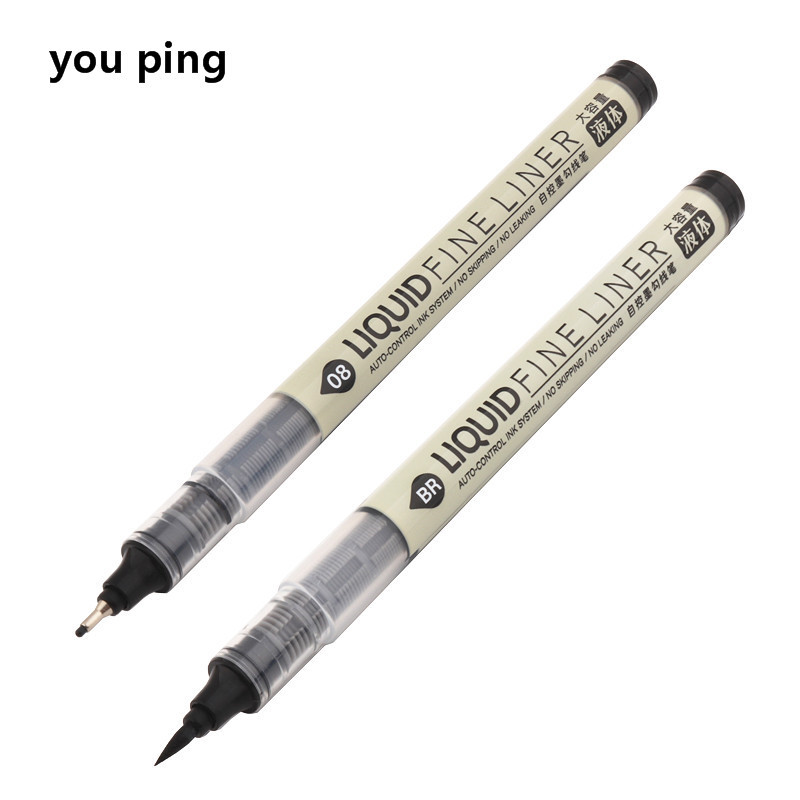 

New Big Capacity Waterproof Ink Art Markers Brush Pen Sketch Drawing comics Pigment Line Pens Office School Stationery Supplies