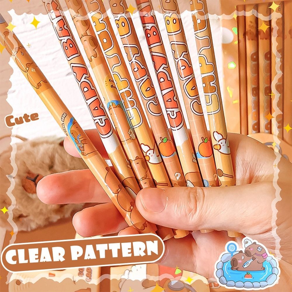 

8Pcs Capybara HB Pencil With Rubber Head Graffiti/Painting Drawing Pencil Smooth Writing Stationery Sketching Pencil