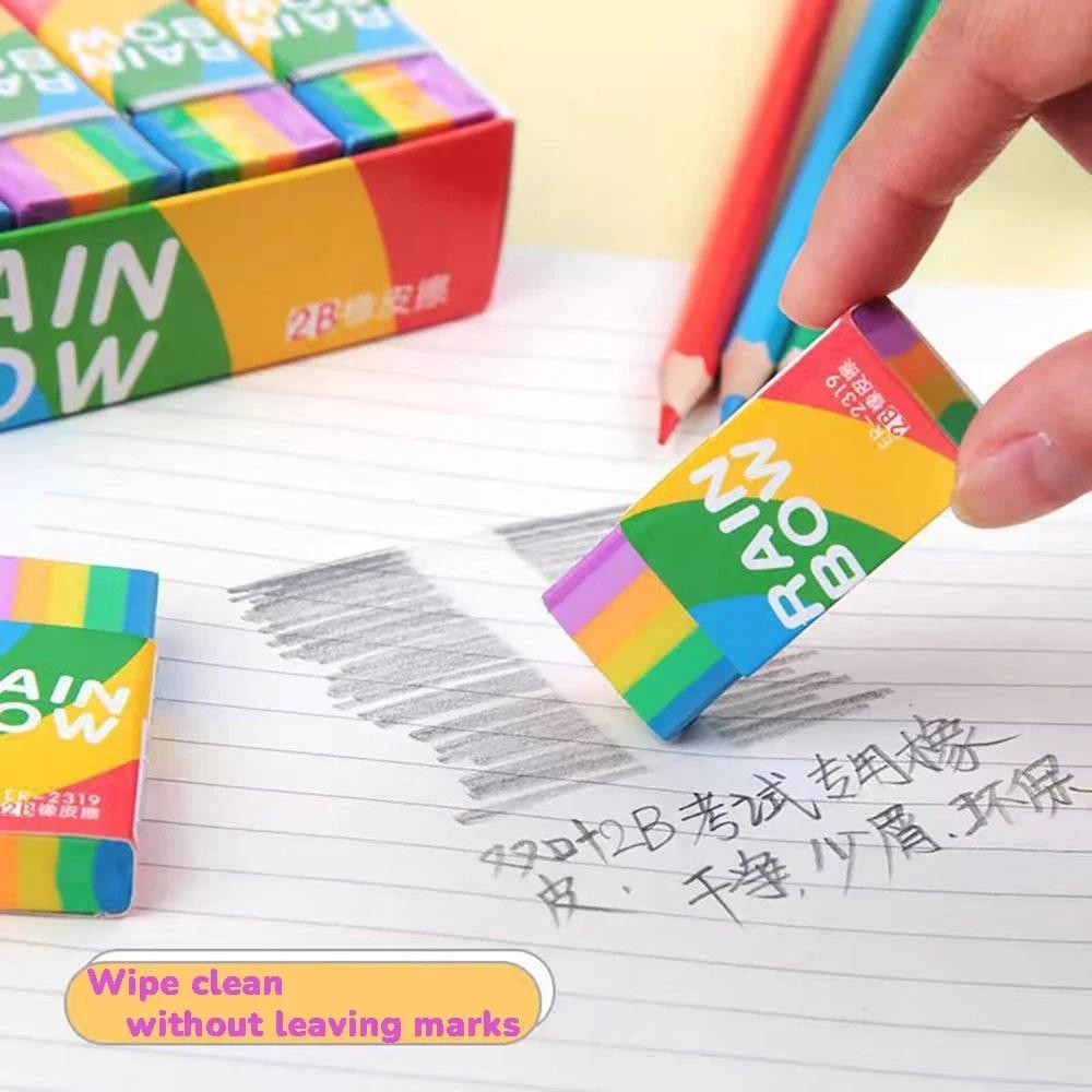

Rainbow Eraser 2B Color Art Pencil Eraser Clean Non-Marking Student Stationery