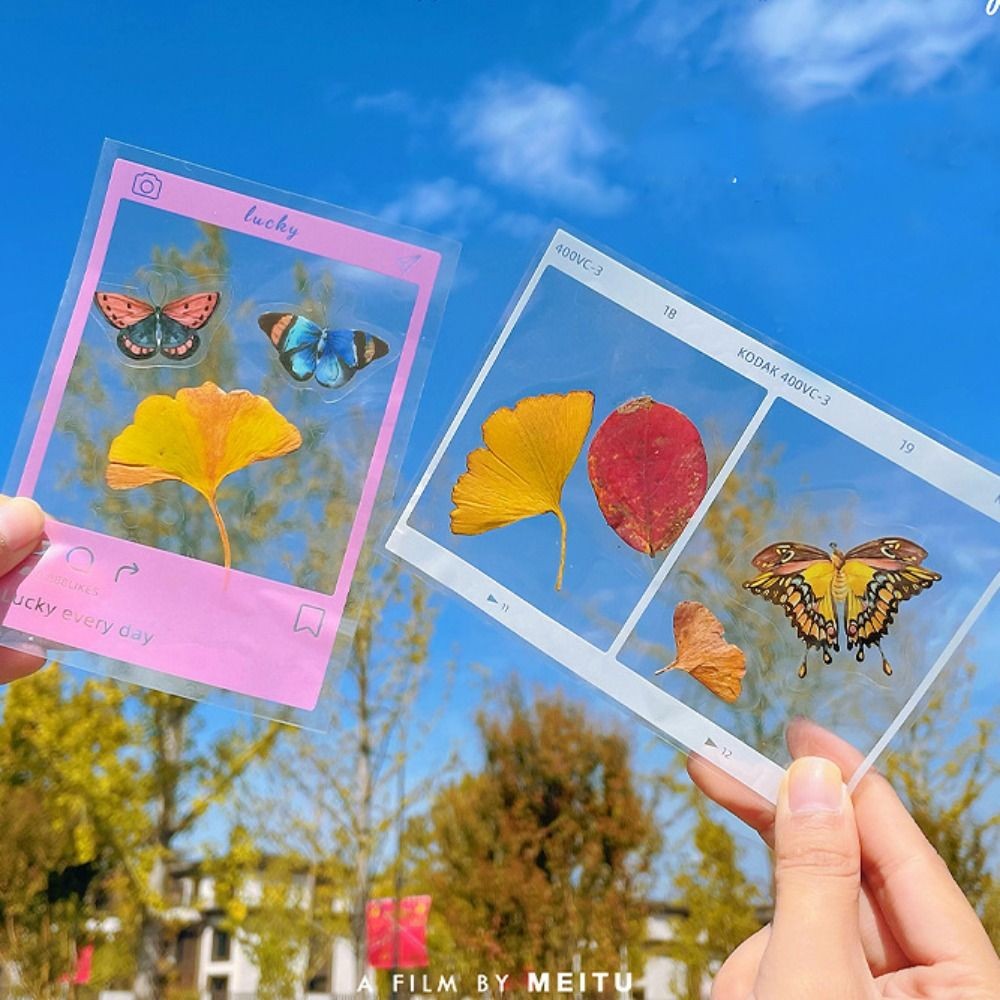 

DIY Materials DIY Dried Flower Bookmarks Pressed Flower PET Dried Flower Stickers Transparent Handmade Flower Page Bookmark