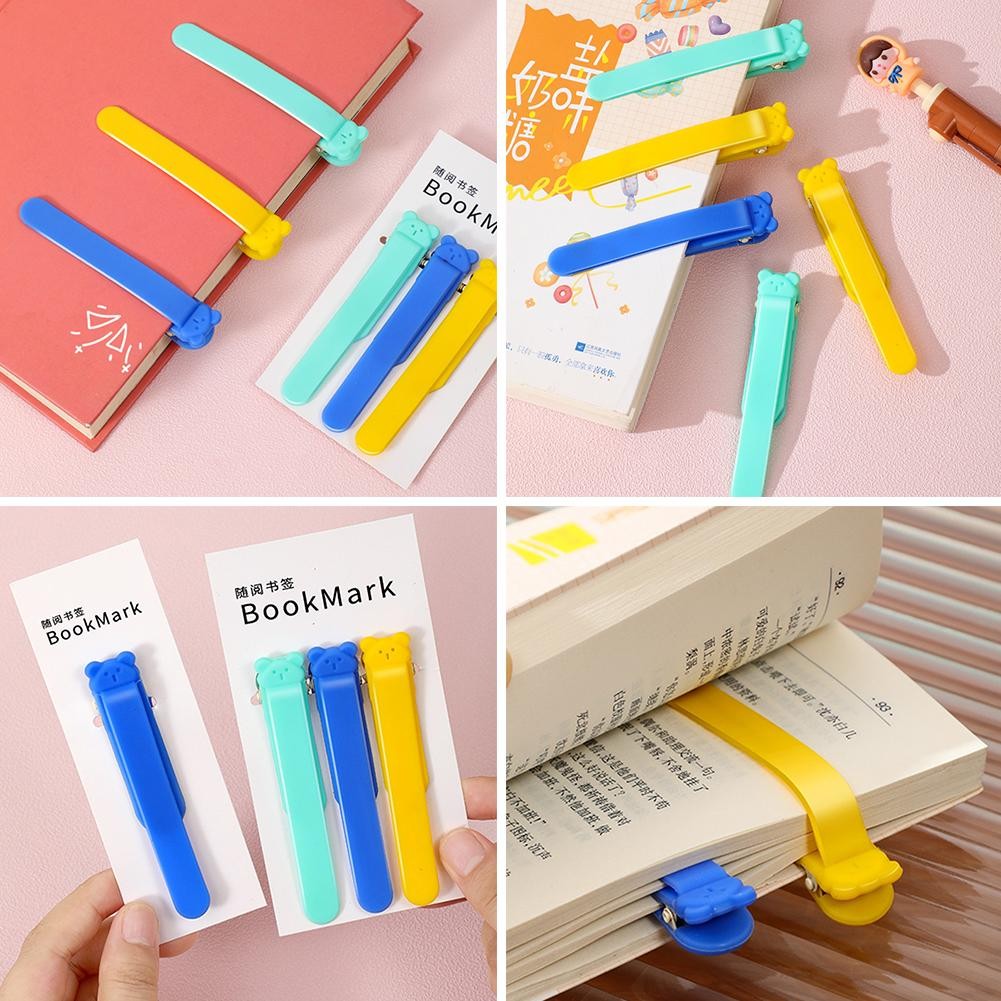 

1/3Pcs New Page Bookmark Automatically Follows Page Flipping Student Bookmarks Office Stationery For Home School R6U0