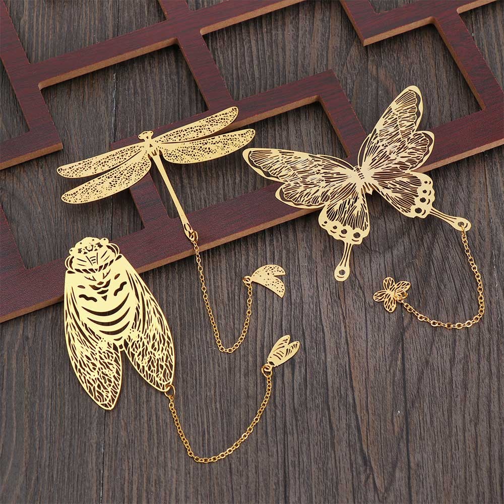 

1PC Rose Gold Hollow Metal Bookmark Maple Leaf Vein Fringed Pendant Apricot Leaf Bookmark Brass Book Clip Stationery Gifts