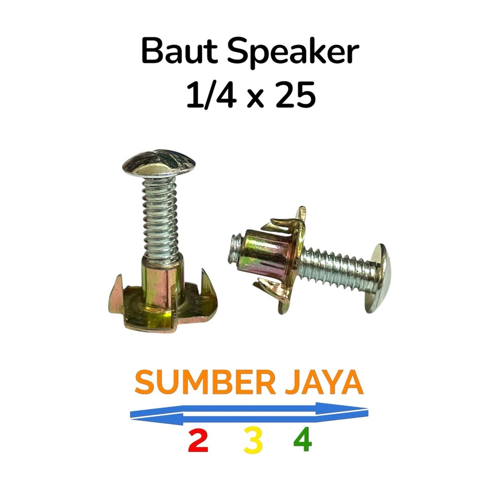 Baut Speaker M1/4  25MM JCBC + MUR CAKAR M1/4 (biasa di sebut baut 10'an) TERMURAH