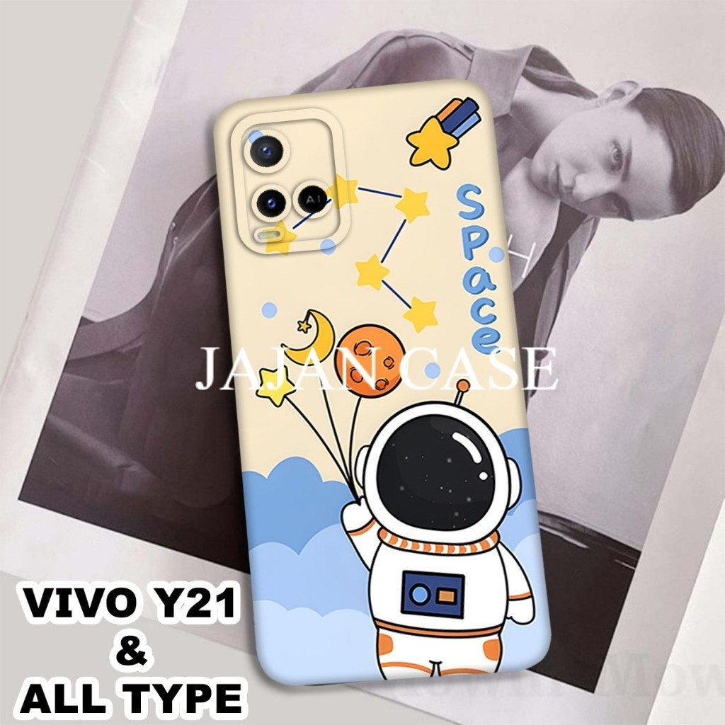 (15) Softcase karet Hp VIVO Y21/Y21A/Y21S/Y21T/Y33S | Case Astronot | Case VIVO Y21/Y21A/Y21S Y21T/Y
