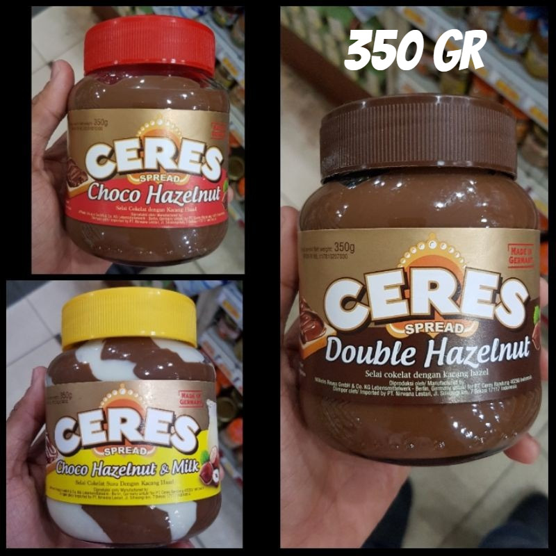 

CERES SPREAD - Selai Choco Hazelnut, Double Hazelnut, Choco Hazelnut & Milk 350gr