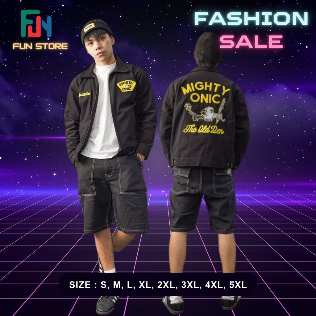 Jaket Onic Supply Mighty Onic Work Jacket Black Drop 2 Oversize varsity