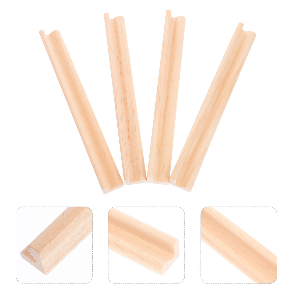 

4 Pcs Alphabet Bases 19cm DIY Domino Holder Gaming Cards Stand Wooden Displaying Base Travel Toy Trays Wooden Display Base