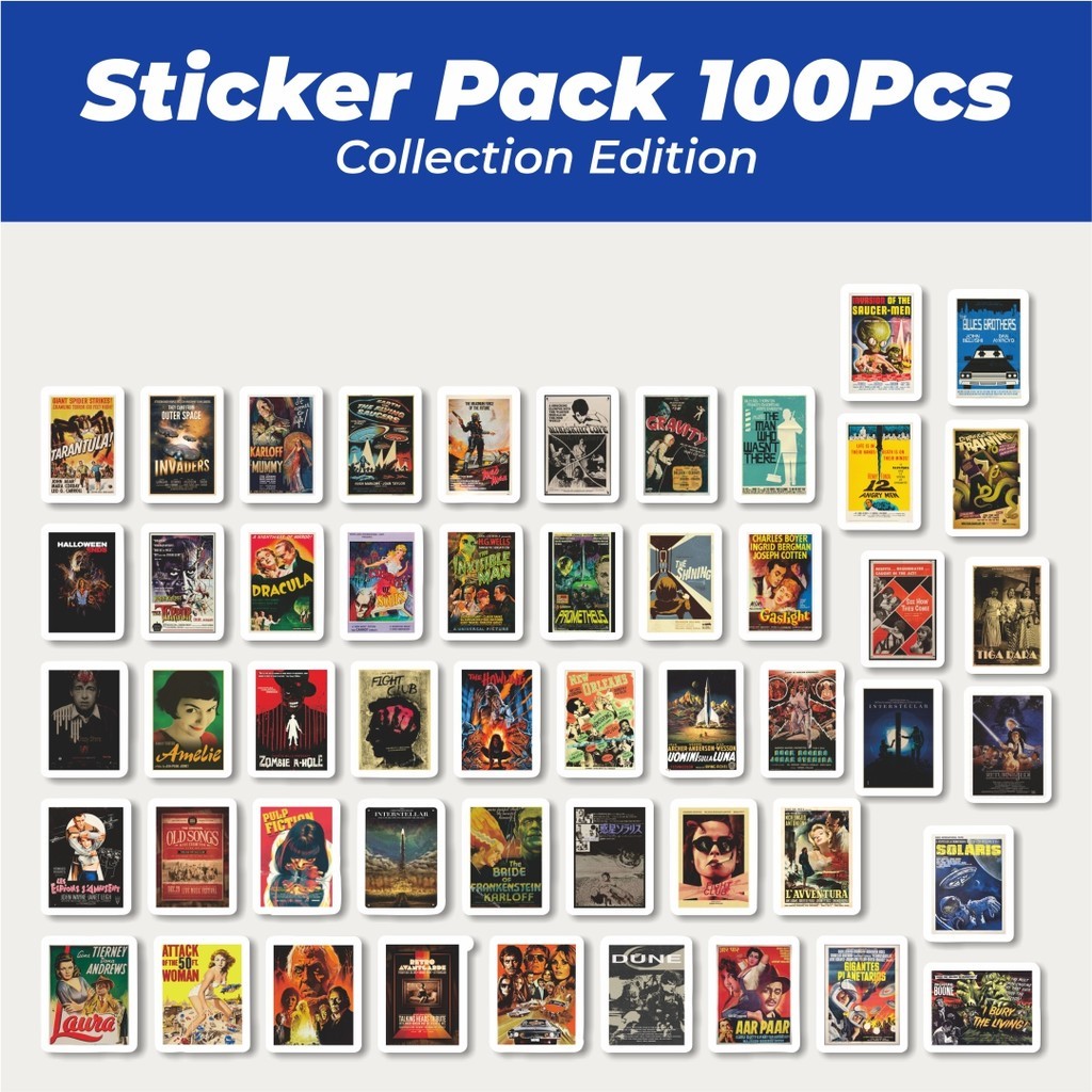 

Hot Stiker Film Retro Vintage Klasik Lucu Anti Air Stikers Berperekat Waterproof Sticker Decal Buat Motor Helm Buku Journal Koper Casing HP Laptop Botol Minum