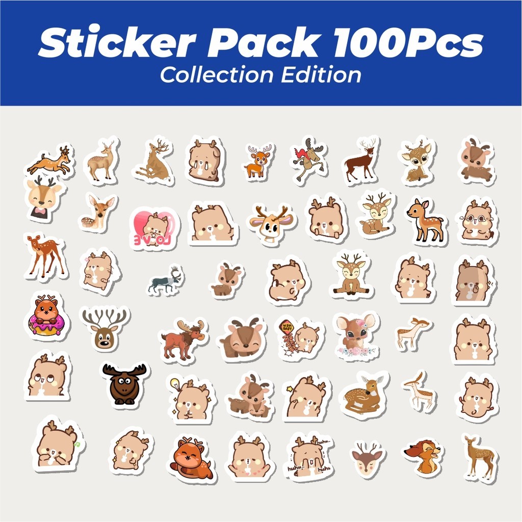

Hot Stiker Hewan Rusa Lucu Anti Air Stikers Berperekat Waterproof Sticker Decal Buat Motor Helm Buku Journal Koper Casing HP Laptop Botol Minum