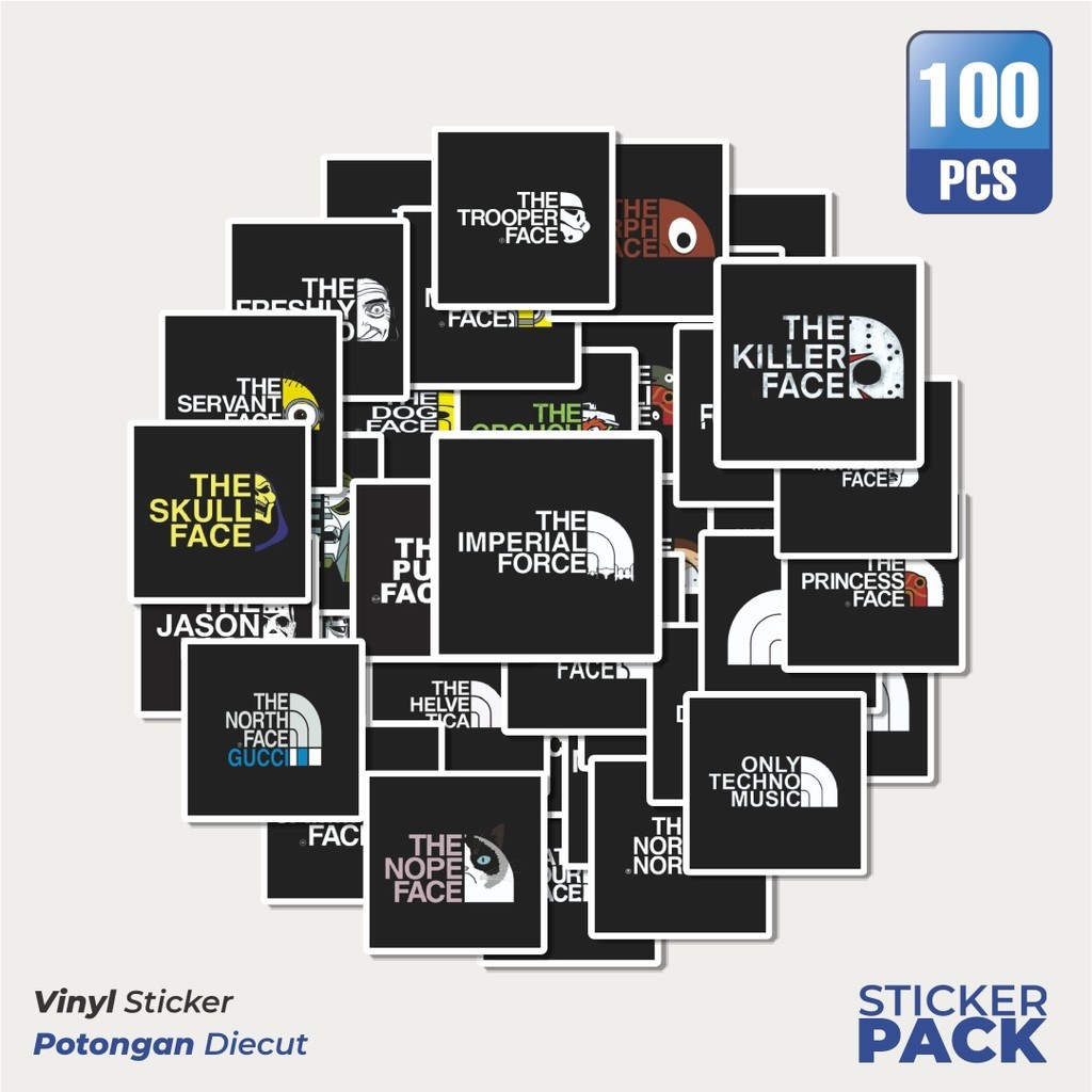 

MURAH 100 PCS Stiker Random Logo Parodi 5 Waterproof Aesthetic- Untuk Laptop, Motor, dan Helm - Paper Stationery Pack