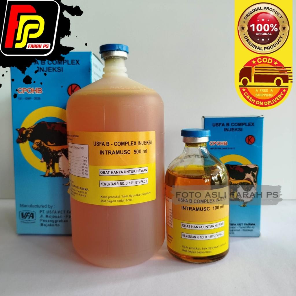 Usfa B Complex Injeksi 500 ml Vitamin B Kompleks Hewan