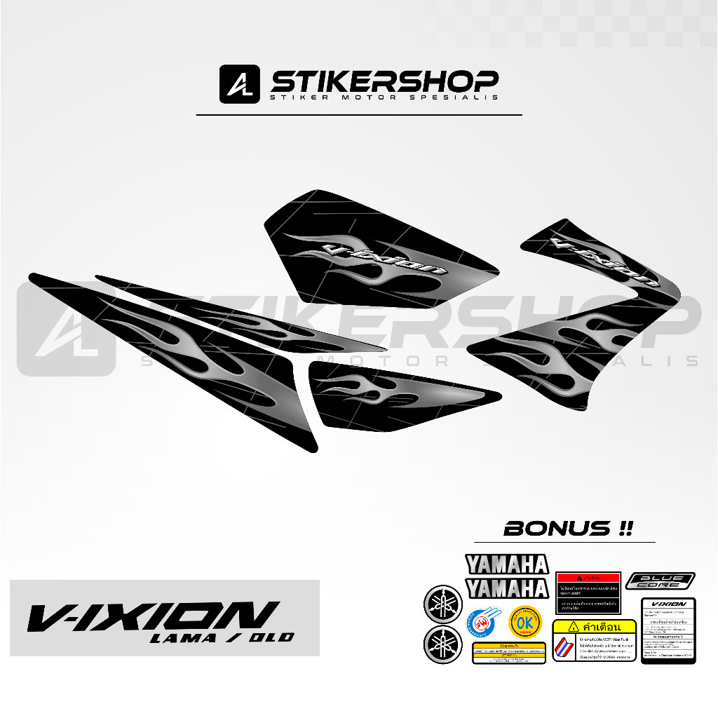 STRIPING VIXION OLD TRIBAL FIRE DASAR HITAM VARIASI