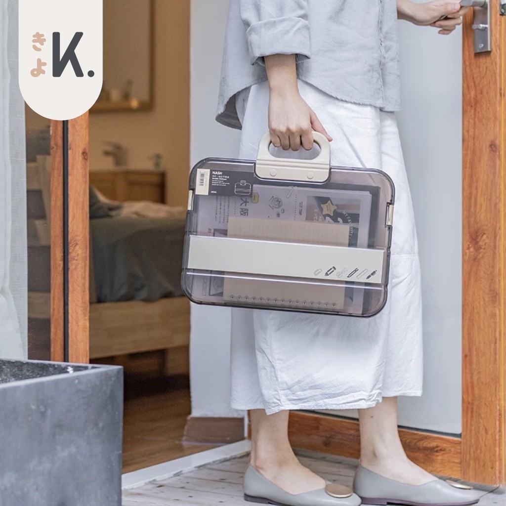 

KYO Paper Organizer Box File Document Bag Hardcase Paper Folder Bag A4 Stationery Storage