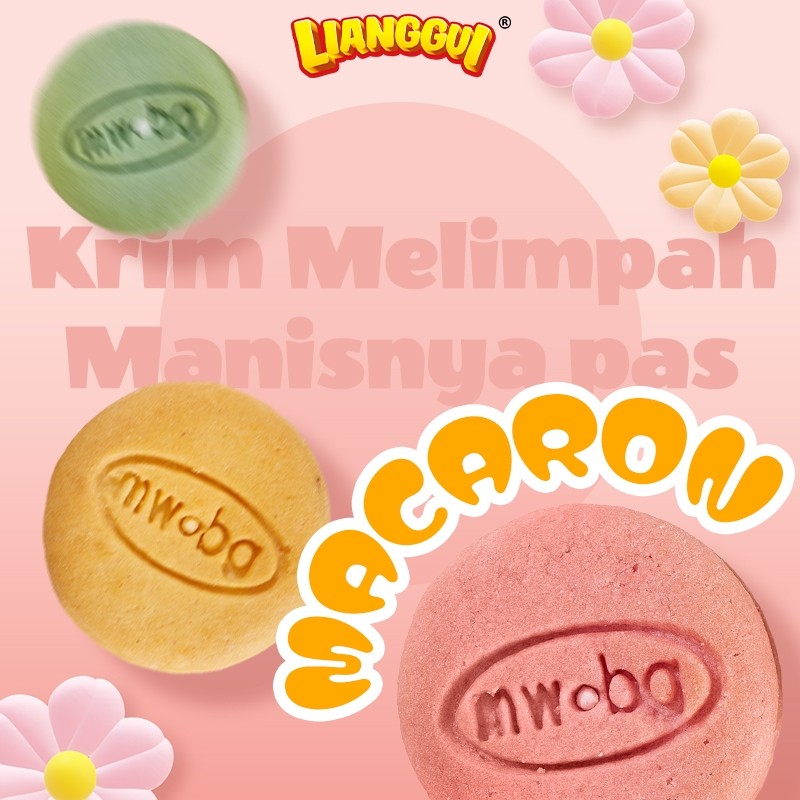 

±50Pcs Lianggui Macaron Biskuit Cookies Halal Enak Cemilan Macaron Snack Viral Kue Kering
