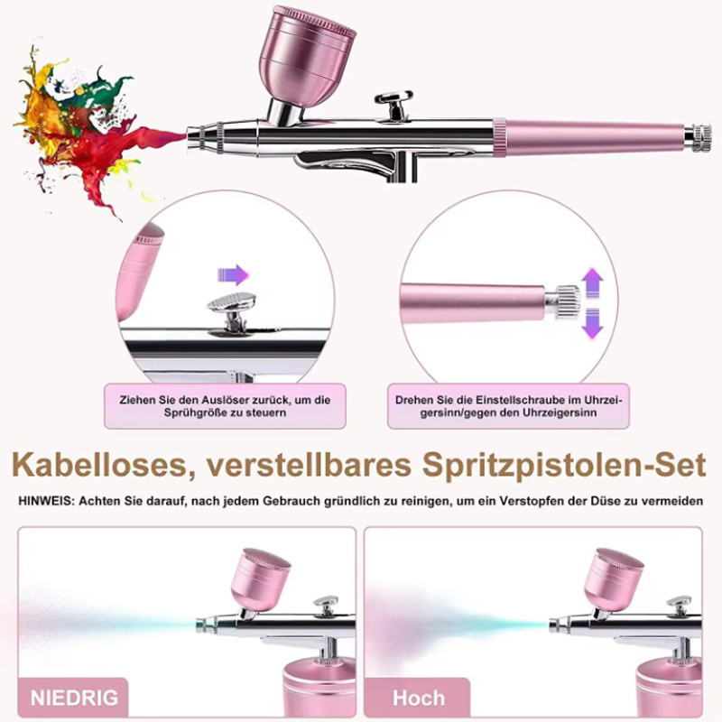 

0.3mm Nozzle Airbrush Spray Gun Portable Beauty Inkjet SingleAction Airbrush Nozzle Spray Gun Model Cake Nail Car Paint Pen