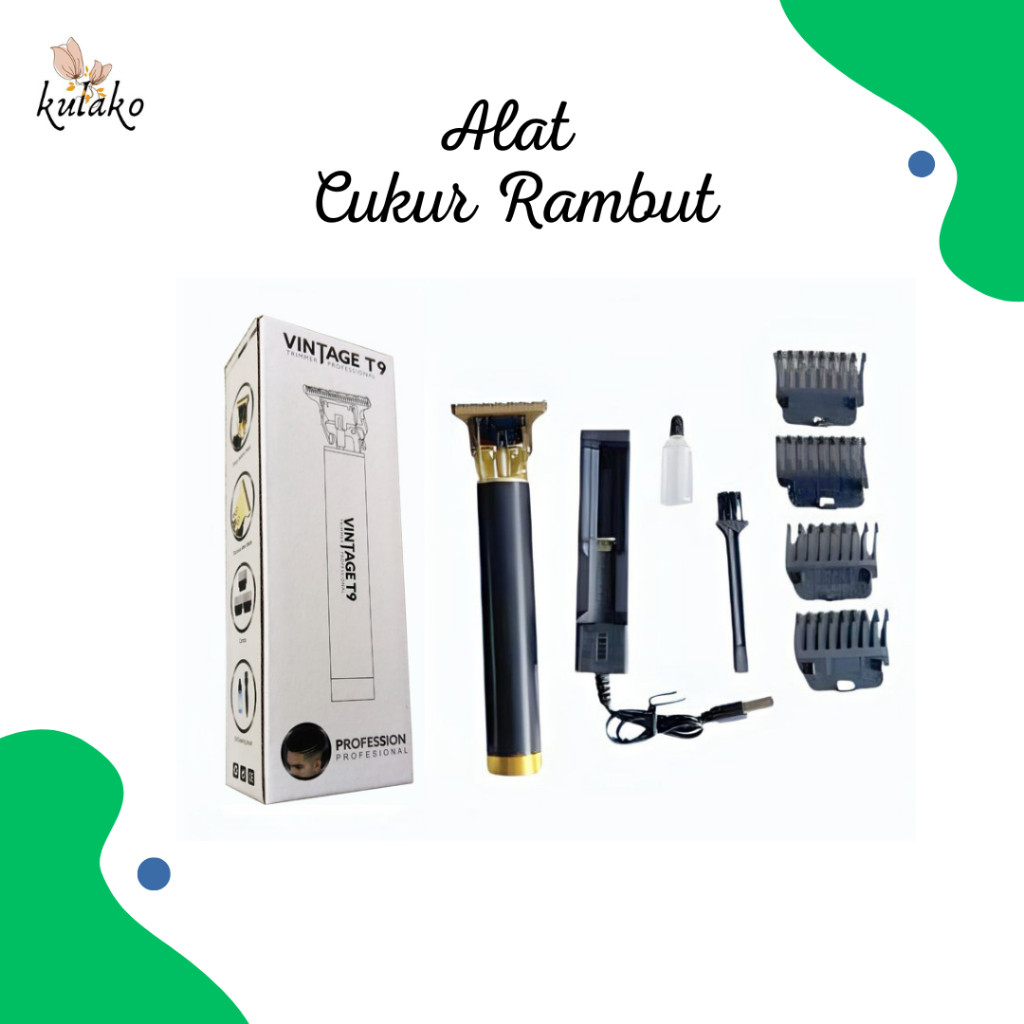 Alat Cukur Rambut Kumis Jenggot Elektrik Portable Kemei Vintage T9
