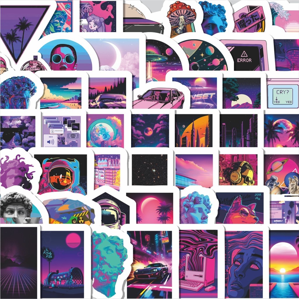 

Stiker Cutting Pack Stiker Vaporwave Isi 100Pcs Series Aesthetic Lucu Keren Untuk Koper Bahan Vynil