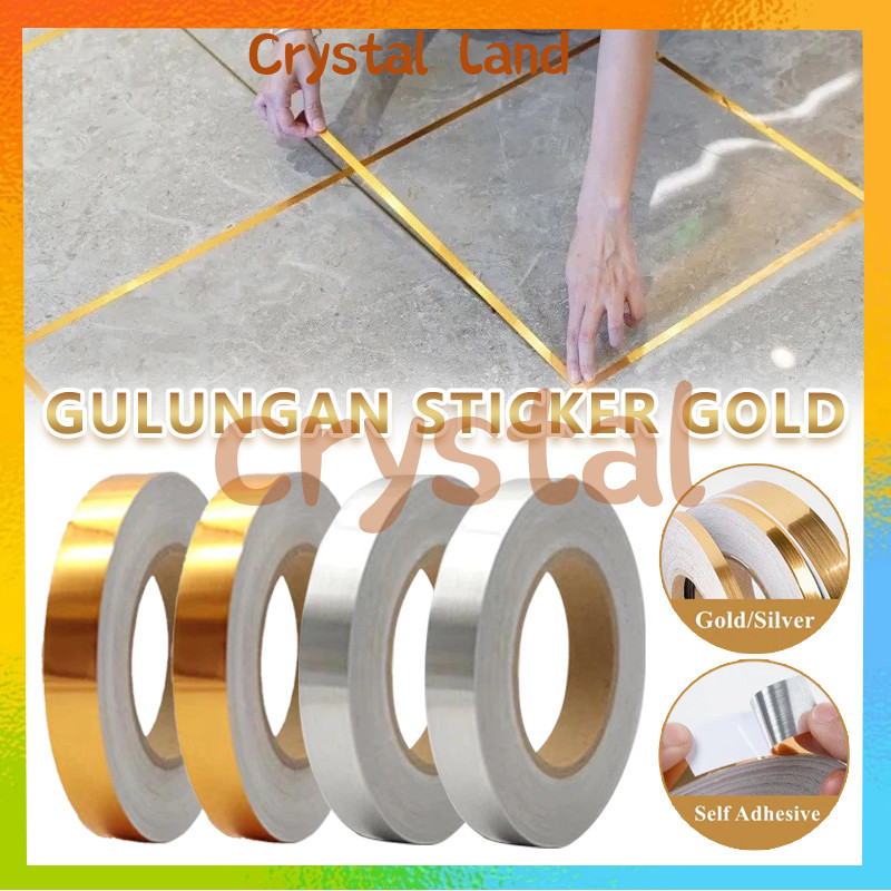 List gold sticker 50M / Roll Gulungan Sticker Dekorasi Lantai Strip