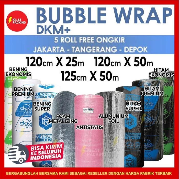 

PLASTIK BUBBLE / BUBBLE WRAP 125CM X 50M DKM+ PREMIUM MURAH - HITAM TEBAL [terlaris]