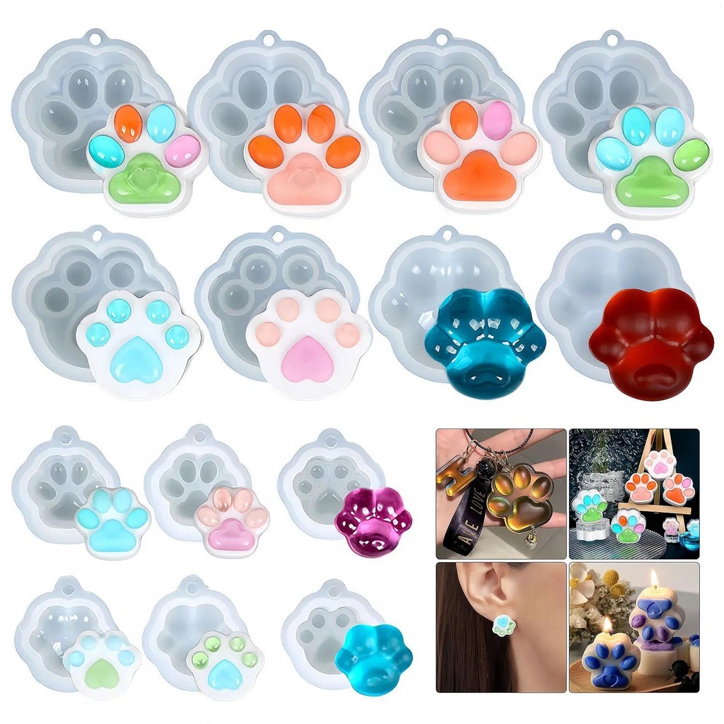 

Cat Paw Silicone Mold Epoxy Resin Mould Keychain Pendant Charms for DIY Earring Necklace Candle Crafts Jewelry Making Accessorie