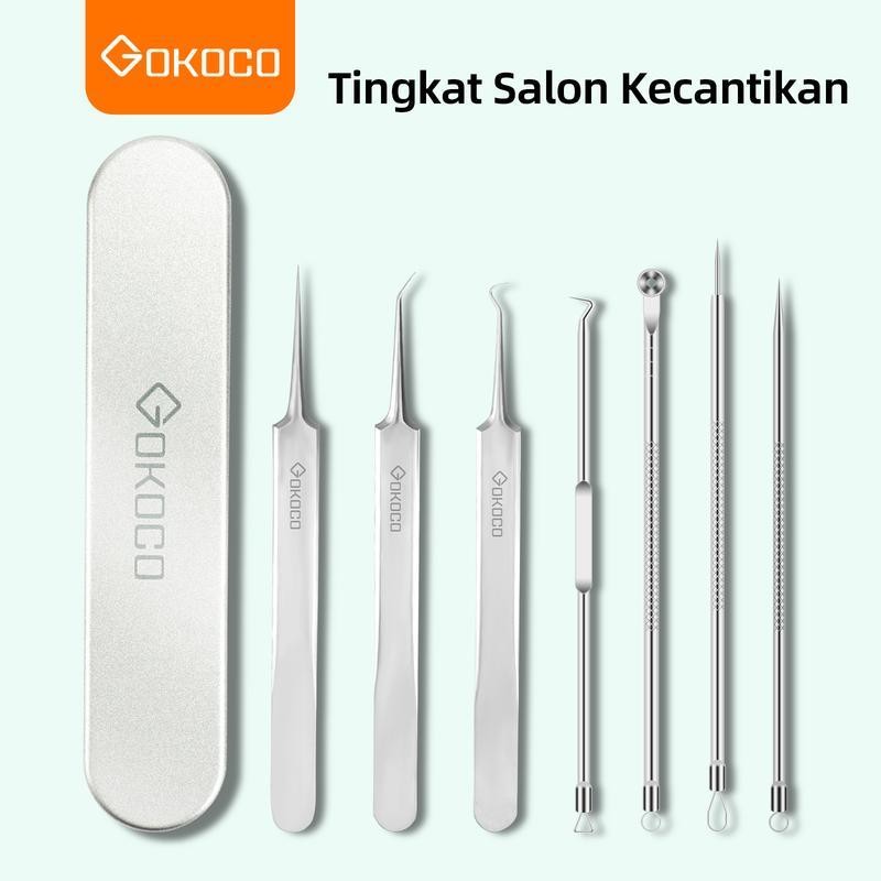 

GOKOCO Pembersih Jerawat/Alat Pembersih Komedo Pemencet Jerawat Stainless Steel(8 In 1)