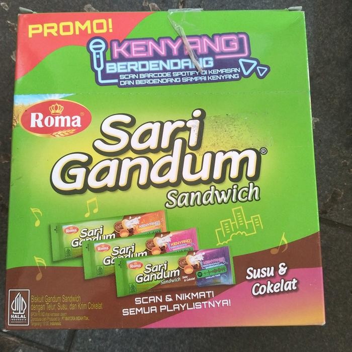 

Roma sandwich sari gandum (1box/12pcs/27g)