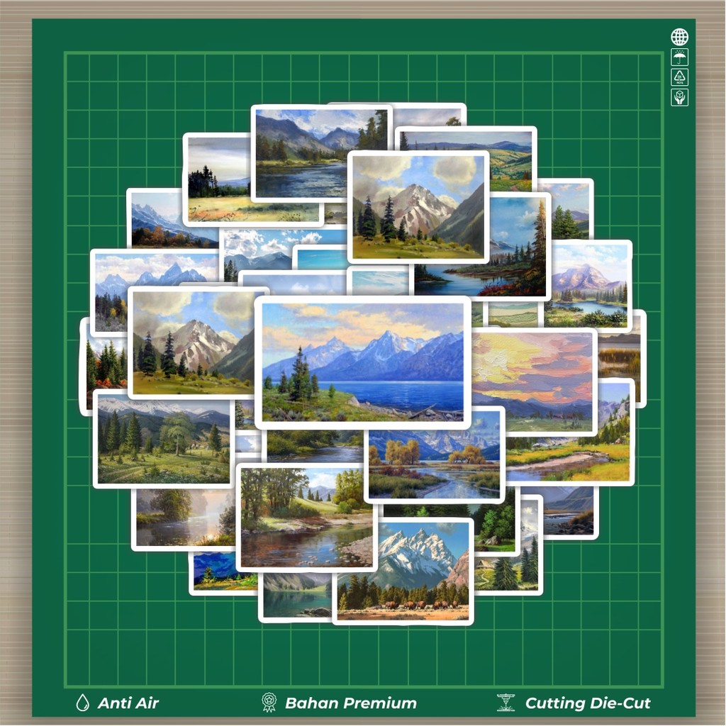 

HOT 50 PCS STIKER Stiker INS Landscape Oil Painting Stiker Fashion Cars Decal Dingin Kartu Album Custom Vinyl Anti Air- Sticker Aesthetic Buku Journal Koper Casing HP Tablet Laptop Helm Motor Botol Minum