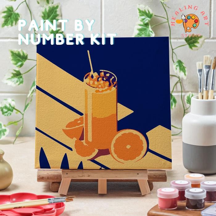

Paint by number lukisan makanan food ver 1 canvas 20x20cm painting kit - coctail02, 15x5cm