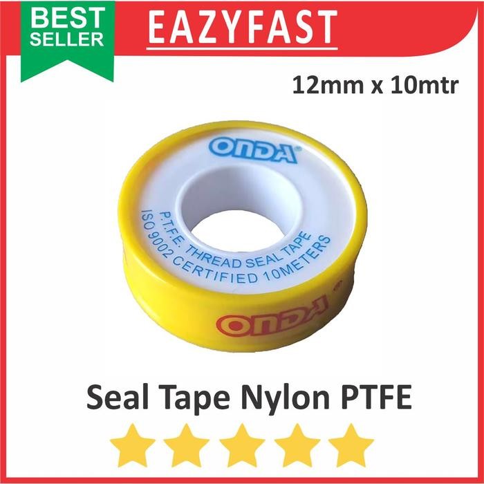 Seal Tape Onda PTFE 1/2" 10m Ulir Pipa Paralon Kran Air Siltip Lem Isolasi Selotip Anti Air 12mm