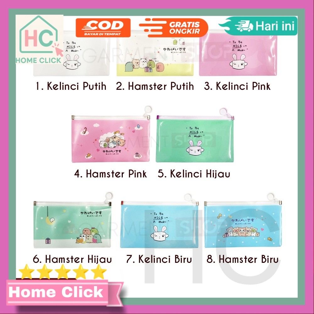 

Tempat Penyimpanan Pensil Zipper Pouch Alat Tulis Kosmetik Motif Karakter Multifungsi