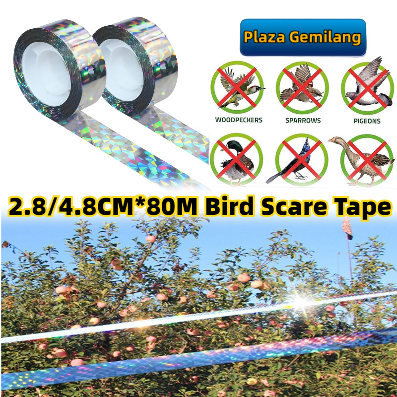 80m Pita Pengusir Burung Pengusir Burung Tali Silver Pengusir Burung Pita Perak Pengusir Burung
