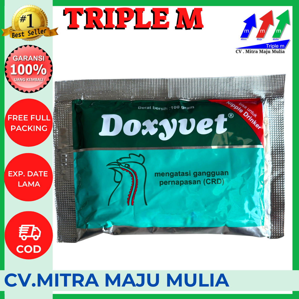 DOXYVET 100 GRAM MEDION - Obat Ayam Burung Ngorok CRD Flu Infeksi Pernafasan