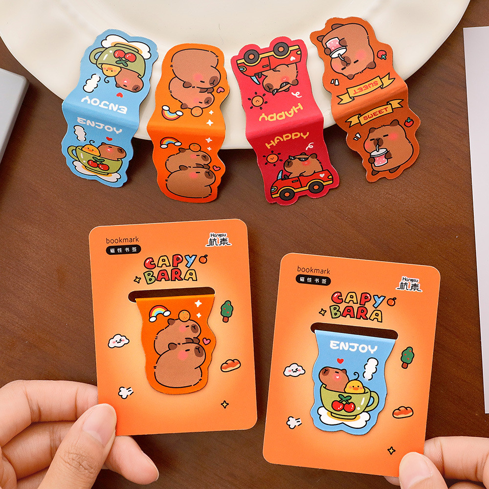 

Pembatas Buku Capybara Magnet Kapibara Kartun Bookmark Magnetic Viral Lucu Serbaguna A-PB003