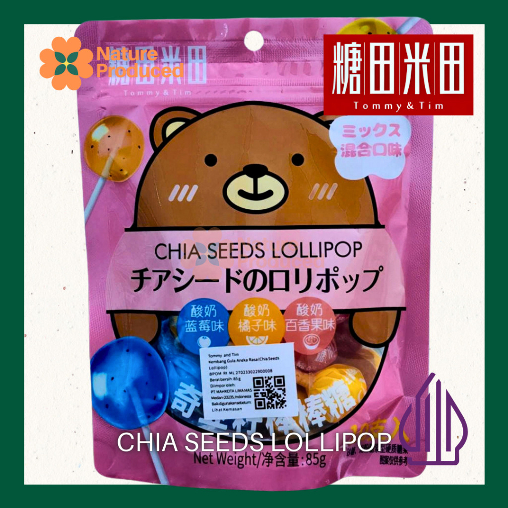 

[Tommy & Tim] Chia Seeds Lollipop 85g – Permen Lollipop dengan Biji Chia, Halal, Sehat dan Enak