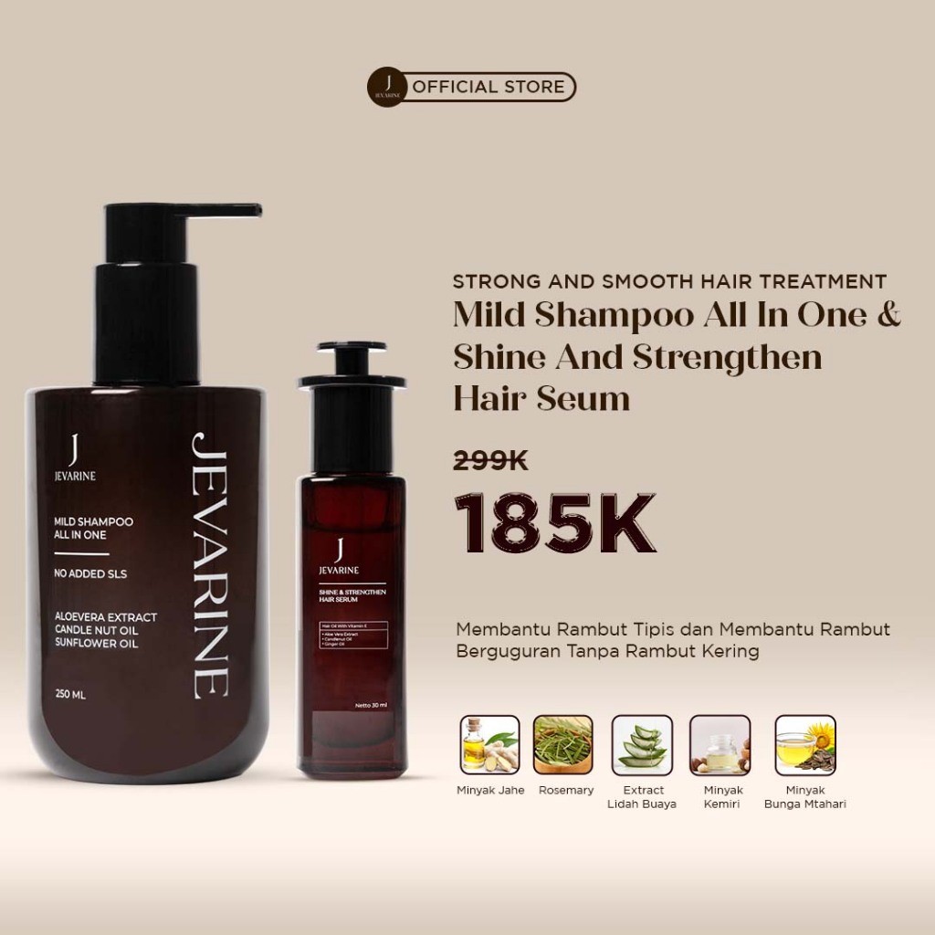 [Bundling New Packaging] Mild Ginger Oil Shampoo & Hair Serum - Membantu Mengurangi Kerontokan dan M