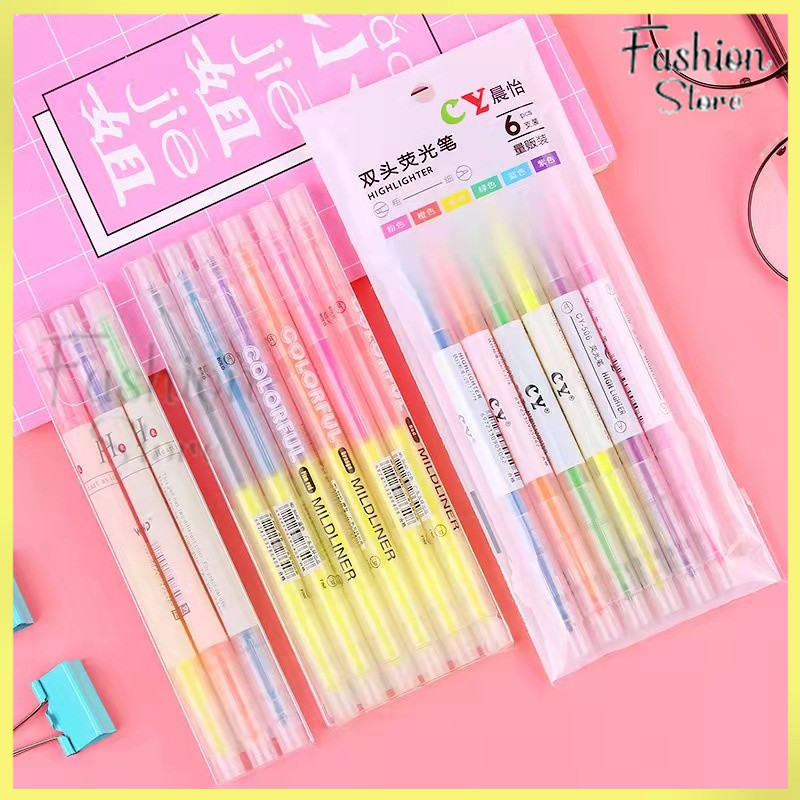 

FS PAKET 5PCS STABILO HIGHLIGHTER 2IN1 SET ISI 6PCS / PENSIL STABILO WARNA WARNI 2 SISI