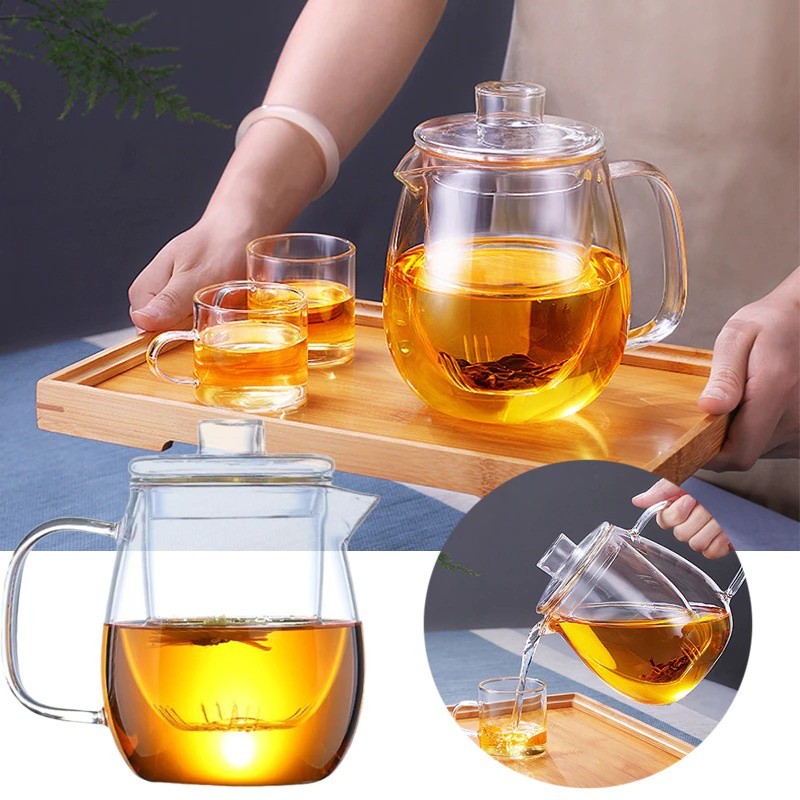 Teko Teh Dengan Saringan Infuser / Teko Pitcher Kaca Tahan Panas Teko Teh Dengan Saringan Infuser / 