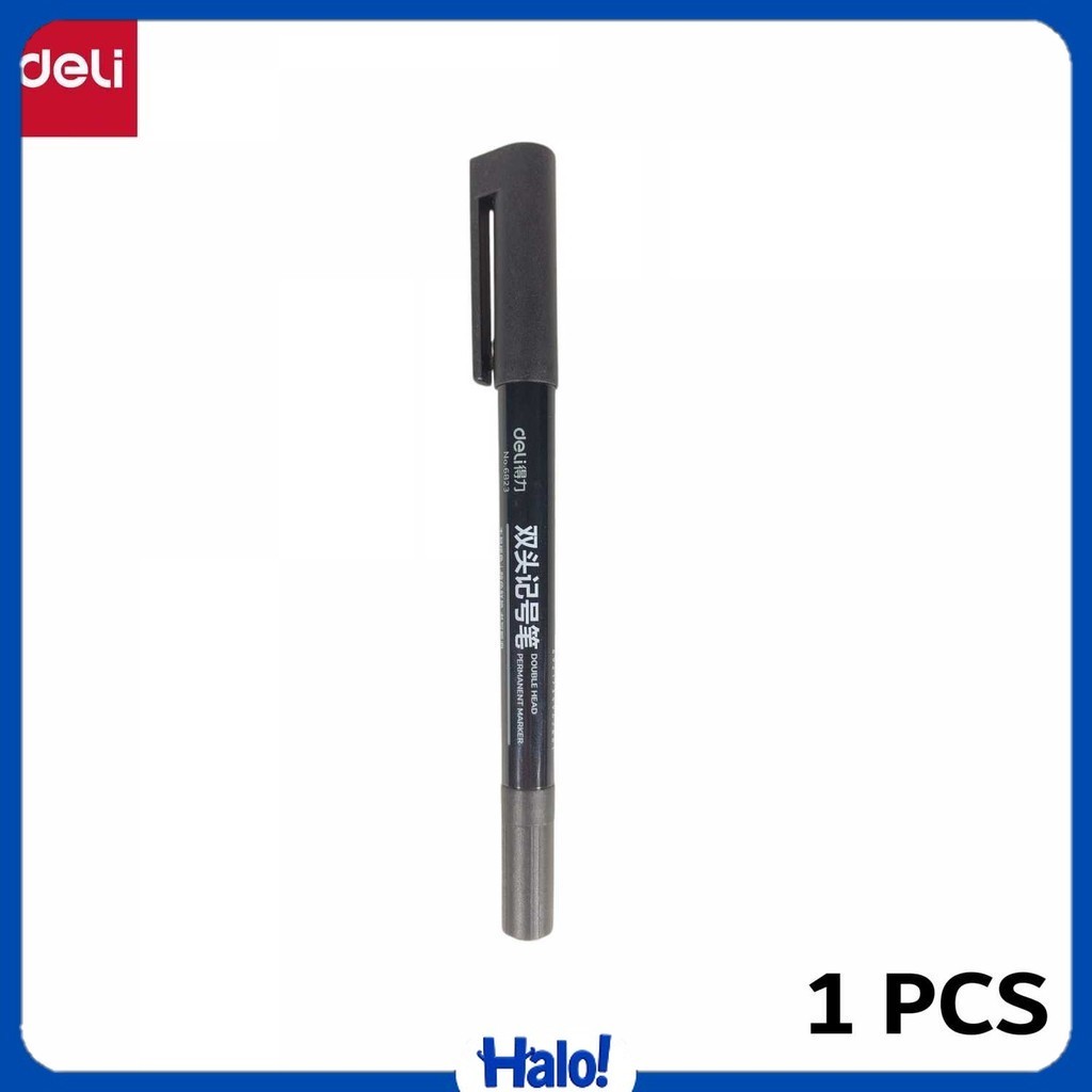 

Deli Pena Permanen Dual Head Tip Marker Pens Waterproof - 6823