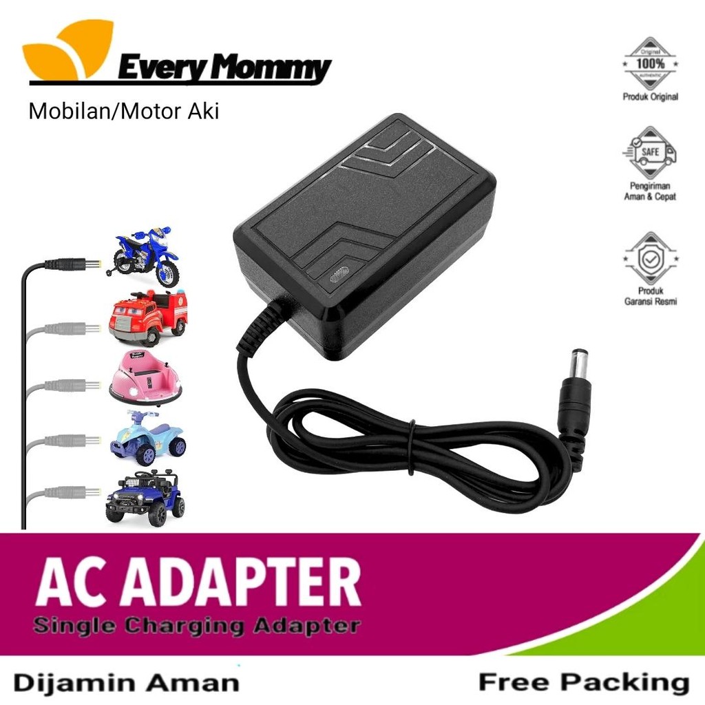 Adaptor Charger Mobil Mainan PMB/Motor PCX Mainan Aki Remote Control Anak