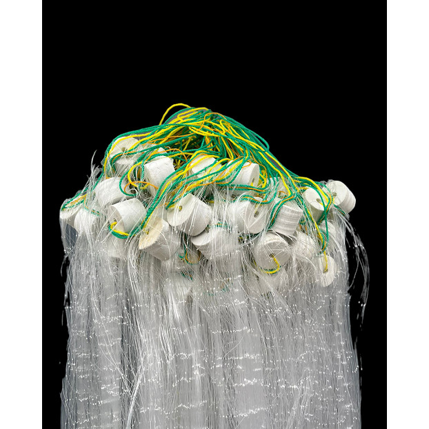 Jaring Ikan Siap Pakai 3 Lapis Tinggi 2,5m Panjang 25m Jaring Luar 5in 0,28mm Jaring Dalam 1 3/4in 0