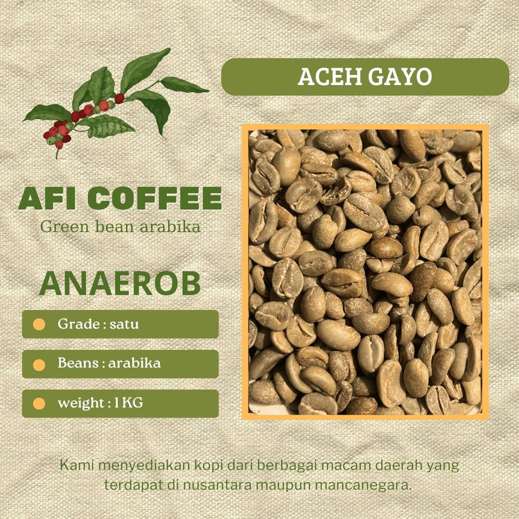 

GreenBean Arabika Aceh gayo anaerob | biji kopi mentah 1kg