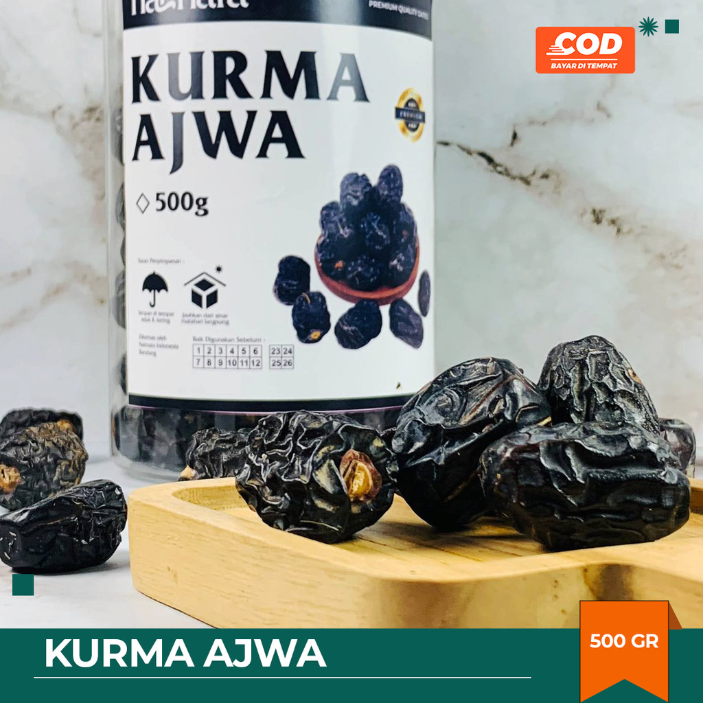 

KURMA AJWA 500GR KEMASAN TOPLES / KURMA AJWA PREMIUM / KURMA AJWA TOPLES