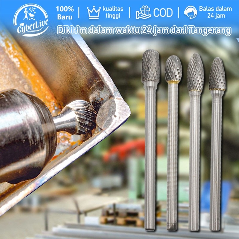 Mata Tuner Panjang Mata Bor Tuner Porting Batang 6mm Panjang 10cm Alat Cuner Porting